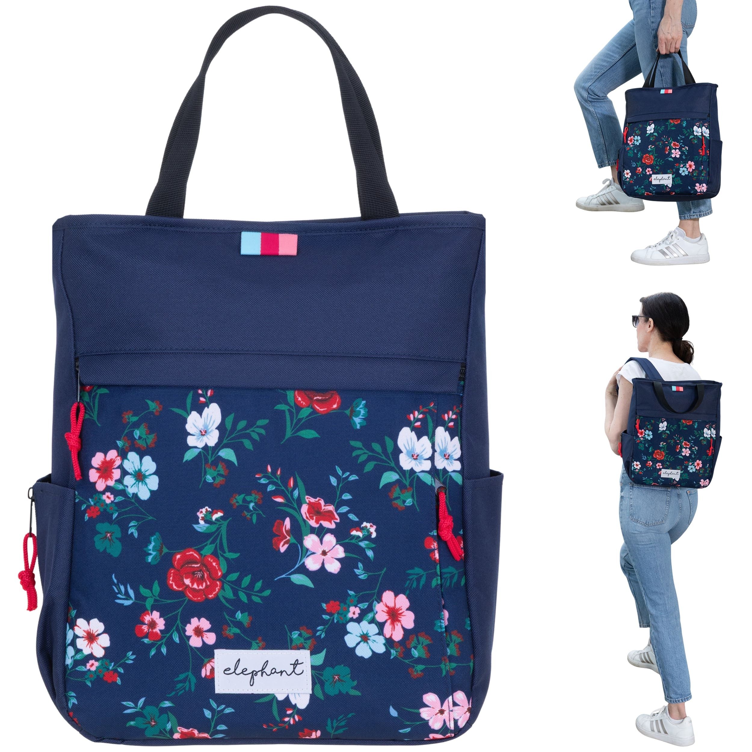 Sac à Dos Femme Elephant Hygge Blue Flower - Petit Format Loisir - Neuf